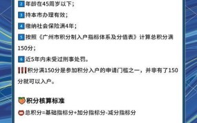广州市积分入户政策详解及申请条件是什么？