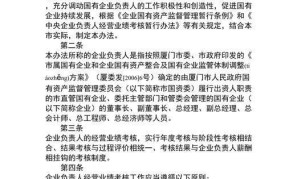 国有企业负责人如何履行职责？有哪些考核标准？