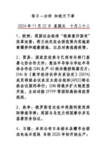 2022年11月6日新闻摘抄(2022年11月16日)