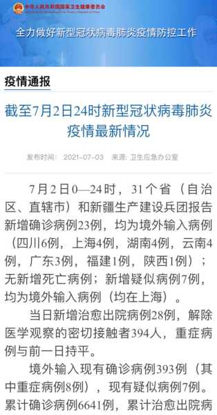 31省区市新增15例境外输入确诊(31省新增确诊病例境外输入)