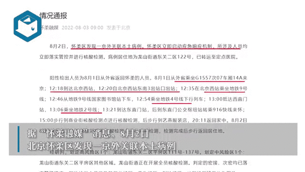 北京增4例京外关联本土病例（北京本土确诊病例最新情况）