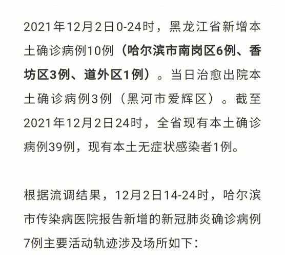 哈尔滨疫情最新数据消息今天新增（最新疫情最新消息）
