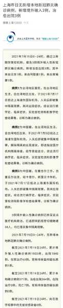 上海新增境外输入确诊病例，上海境外输入确诊名单