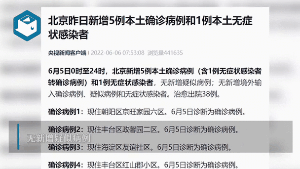 北京新增5例本土感染者:社会面1例,北京发现一例本土病例