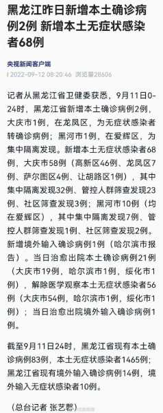 黑龙江新增2例本土确诊,黑龙江新增20例病例