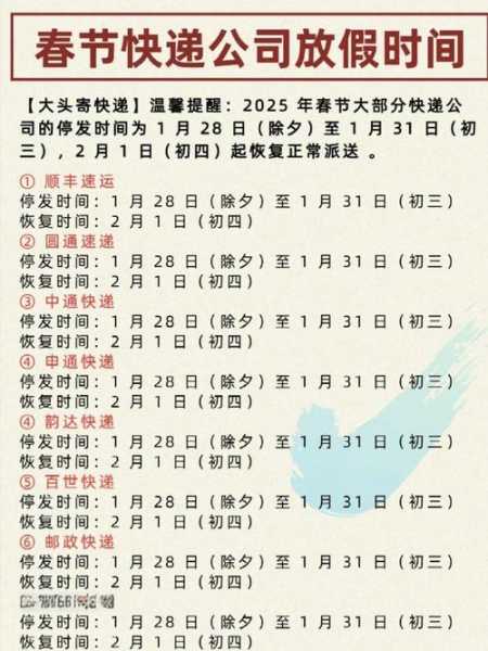 2022快递停运时间一览表，顺丰快递春节停运时间